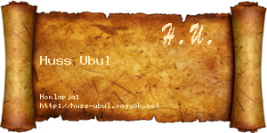 Huss Ubul névjegykártya